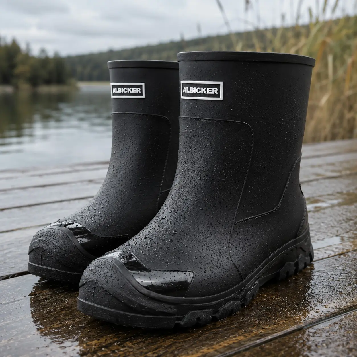 Men's Mid-Calf Rain Boots, Waterproof Anti-Slip PVC Shoes, Durable Sole, Soft Lining, Ideal for Rainy Days, Gardening, Hiking