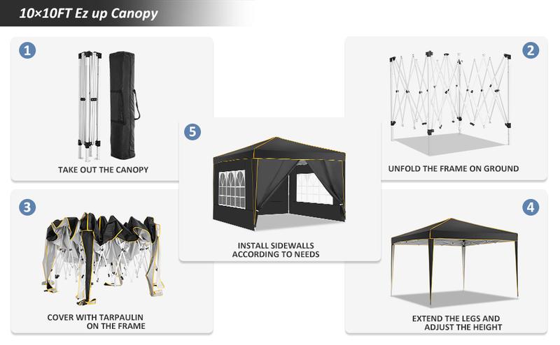 COBIZI 10x10 Pop up Canopy, Canopy Tent 10x10 Gazebos, Ez up Canopy for Parties Beach Camping Party Event Shelter Sun Shade