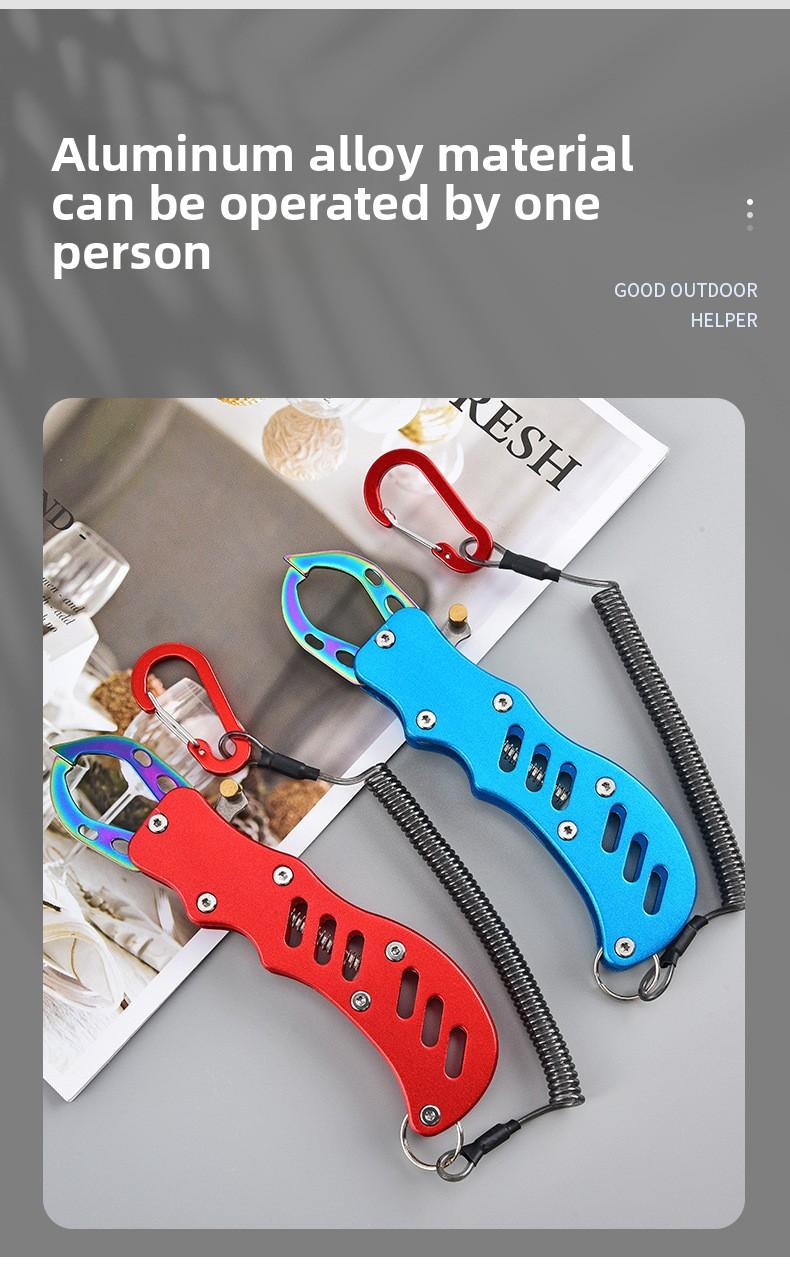 304 Stainless Steel Fish Lip Grip Tool Color Titanium Coating Portable Mini Fishing Pliers Hook Remover for Outdoor Angler