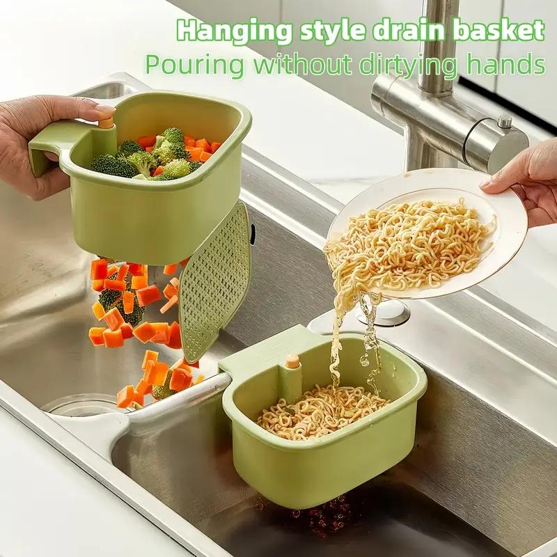 Automatic Kitchen Sink Strainer Basket, Fine Mesh Strainer, Push-Button Drain Filter for Kitchen & Bathroom Sinks, Food Waste Disposal with Removable Bottom