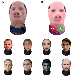Interesting 3D Printed Seamless Mask Head Cover John Pork Smiling Party Cosplay Props UV Protection Shield Ronaldo PatternCospla