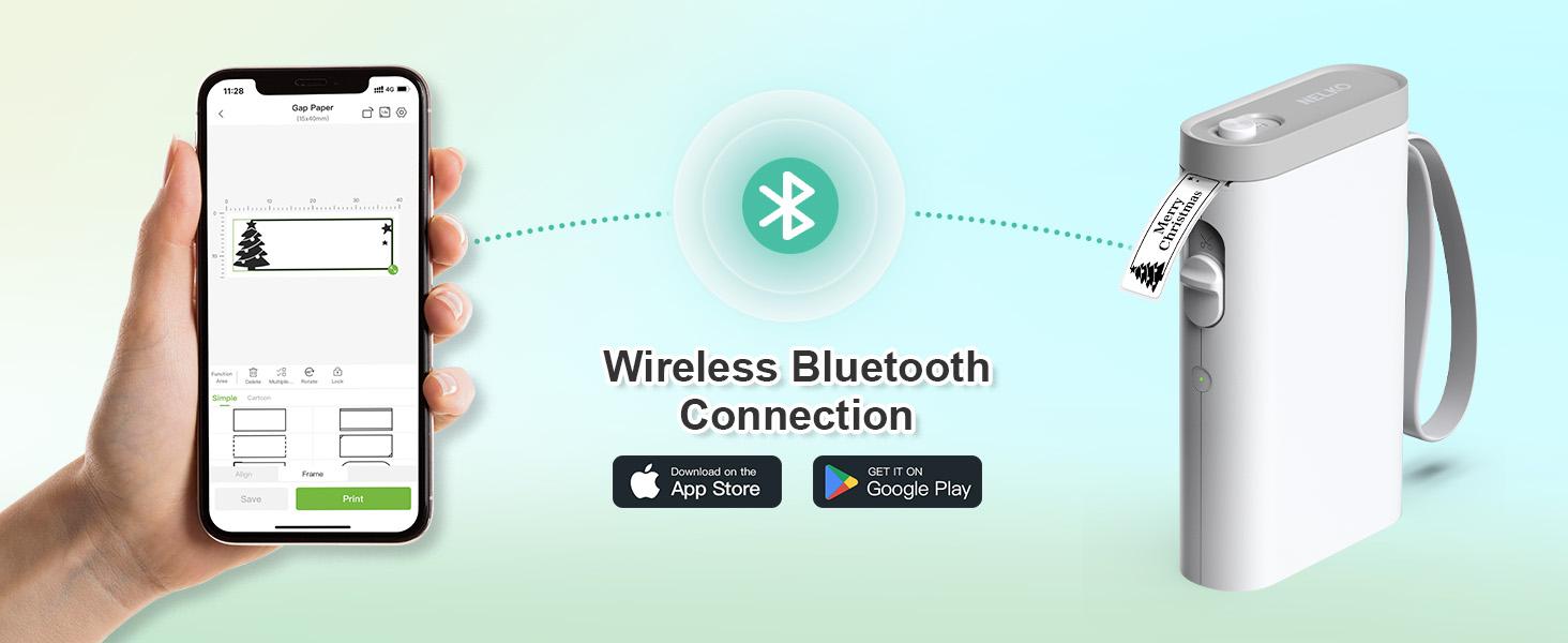 NELKO P21 Bluetooth Thermal Label Printer, Portable Label Maker, Thermal Printer for Organization, Storage, Office and Home