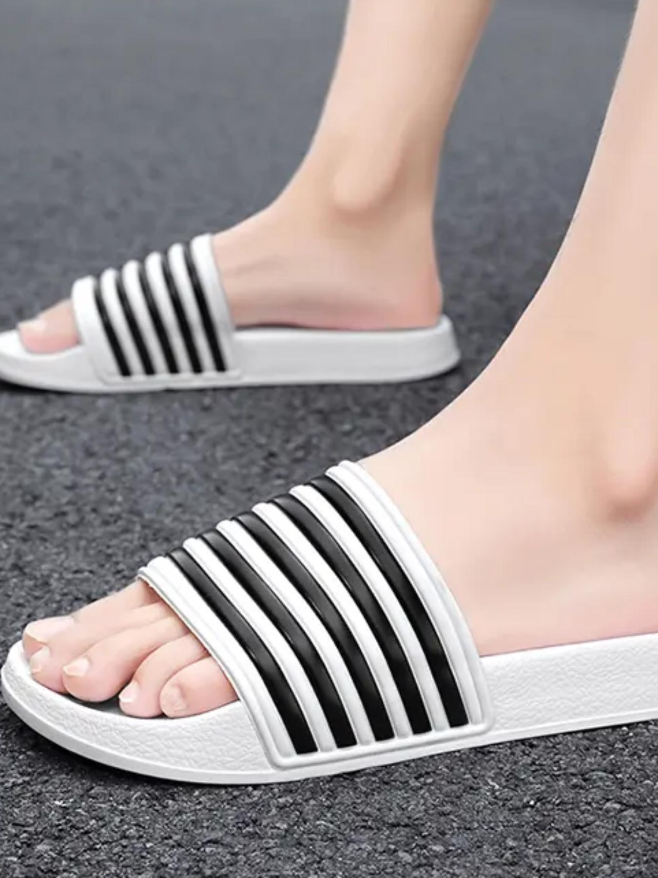 Summer Men's Striped Sandals, Couples' Non-Slip Eva Slides, Comfortable Beach Shoes, Casual Home Footwear, Garden Walks