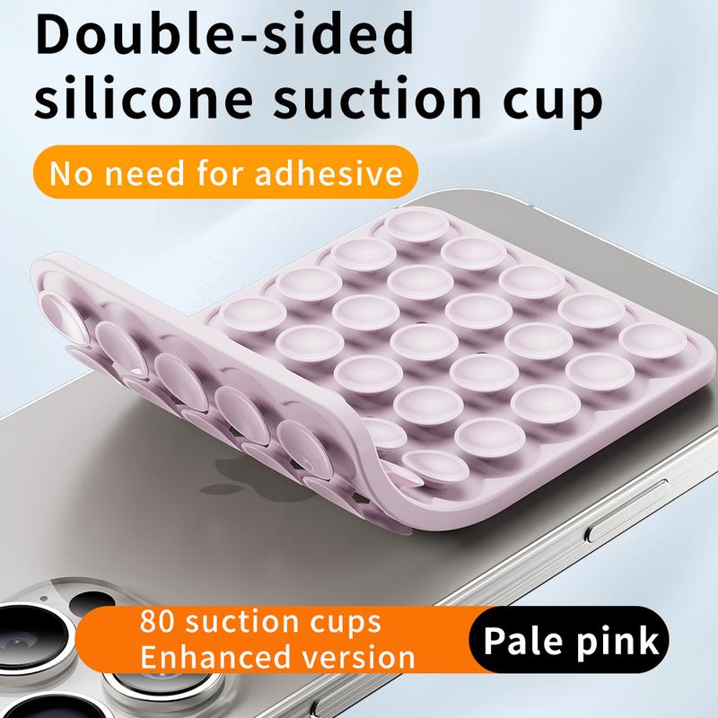 HISTORYOO Silicone Suction Cup Phone Case Mount Sticky Double Sided Phone Grip on Glass Metal Plastic For Phone, For Case, Hands-Free Vacuum Grip Holder for iPhone & Android, Phone Accessory for Selfies and Videos, Removable