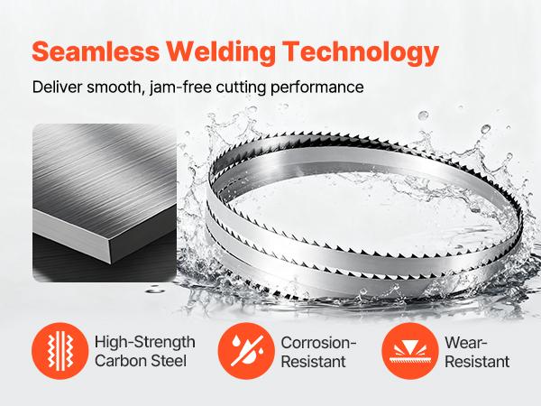 VEVOR Bandsaw Blade, 72 Inch Length, 4 TPI Band Saw Blade with 18 HRC Hardened Sharp Teeth, SK5 High-Strength Carbon Steel, 0.5 Inch Width, Replacement for Major Woodworking Band Saw Brands, 1 Pack