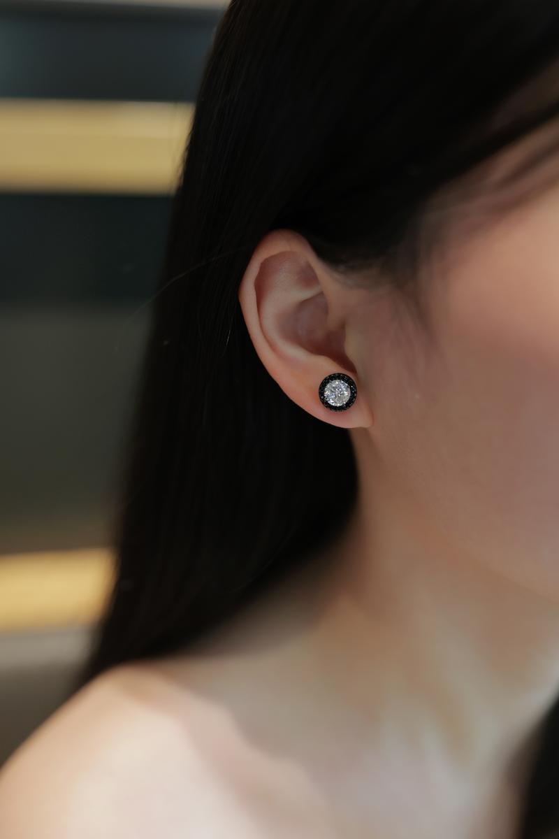 【#409 Must-have】Deluxe Milgrain Set Halo Stud Earrings vvs Synthetic Moissanite Earrings in 925 Sterling Silver Birthday Mother's Day Gift for Men Women Wedding0.1/0.5/1ct