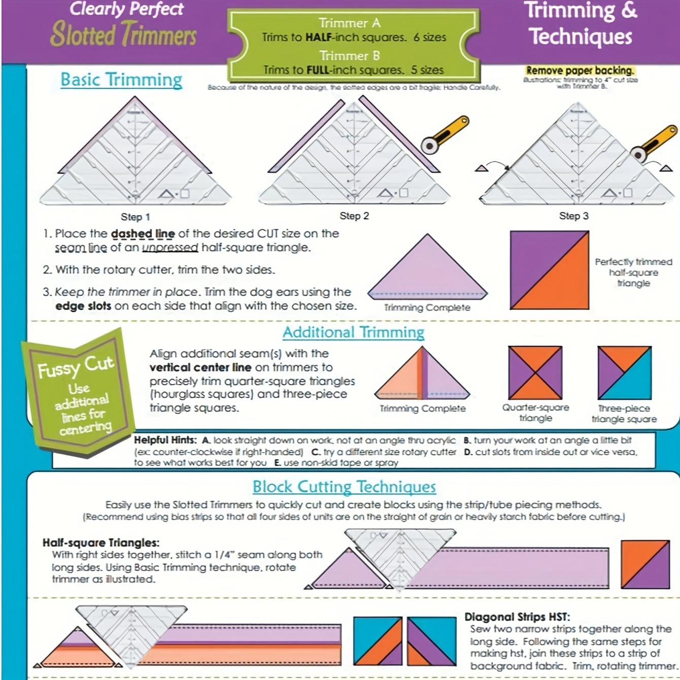 2pcs Grid Slot Cutting Ruler, High Precision Acrylic Patchwork Template, Accurate Hst Cutting, Fabric Seam Alignment, Block Building Tool