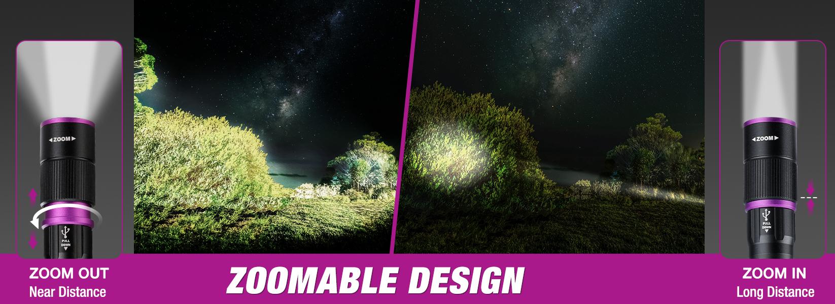 #JumpstartSale EverBrite Rechargeable Pen Flashlight with UV Light and White Light, 395nm Black Flashlight with Clip, Zoomable 4 Modes with Memory Function, USB C Cable, for Camping, Emergency, Pet Urine Detection