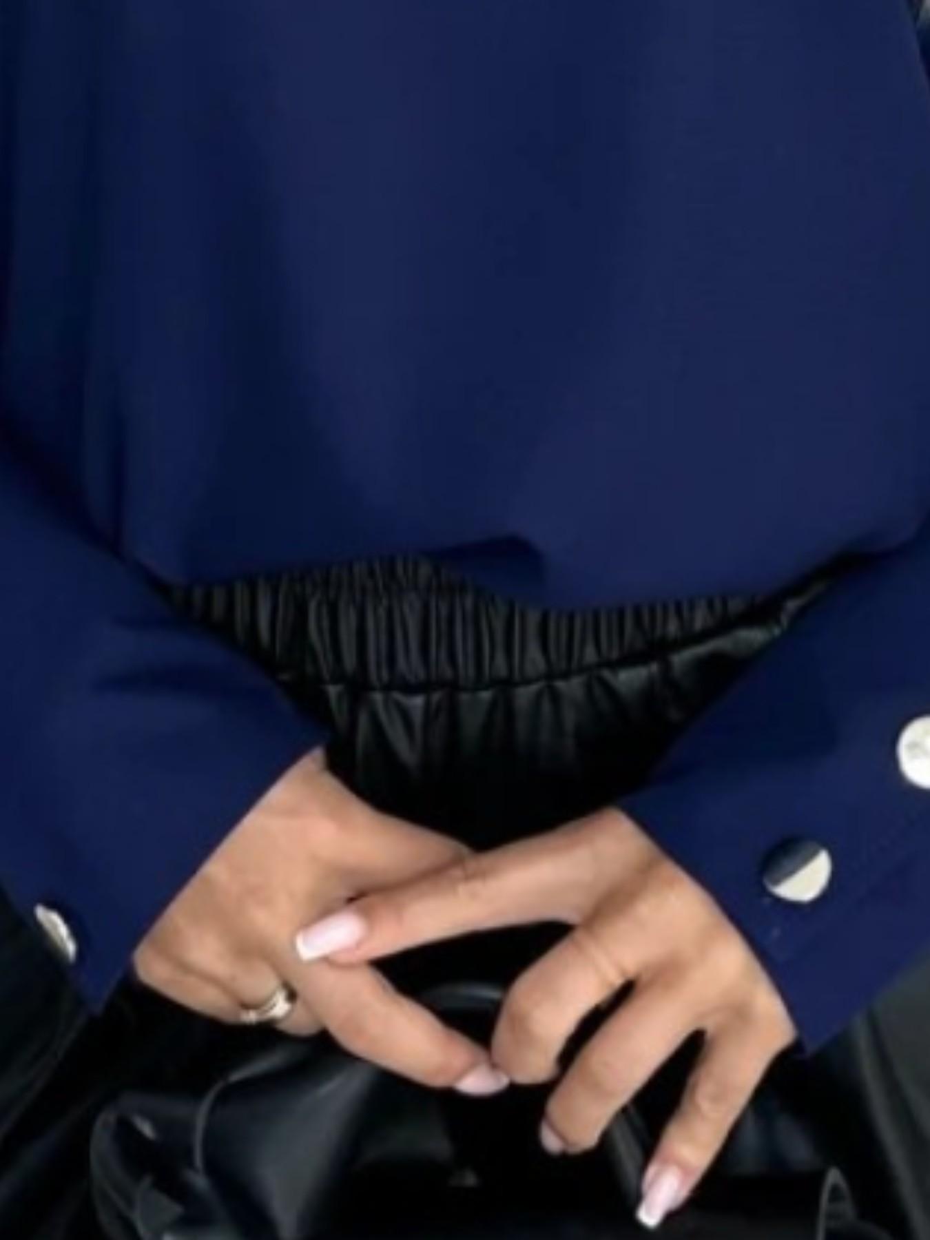 Autumn Fashion Long Sleeve Button V Neck Shirt Top for Women, Solid Color Elegant Blouse, Perfect for Casual & Daily Wear