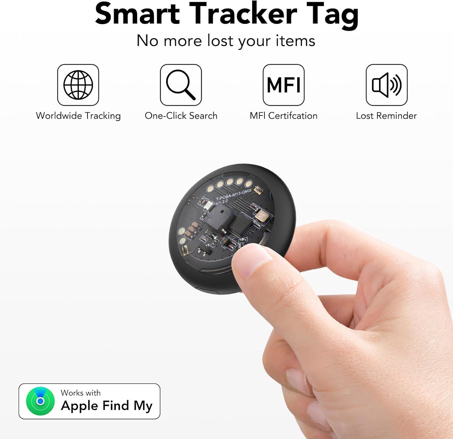 Car GPS tracker, mini Tracker device, with waterproof and anti-magnetic case - no monthly fee - Best invisible GPS tracker, anti-loss device, compatible with Apple Find My Father's Day gift