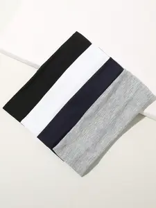 4pcs Wide Solid Color Simple Headbands Suitable For Sports Casual, Gym Hair Band Turban Headband Sweatband, Hairband Fall Winter Hair Accessories For Women For Vacation Outfits Woman Elegant Scarf Women Bandana Soft Headwrap Sweat Wicking Headband