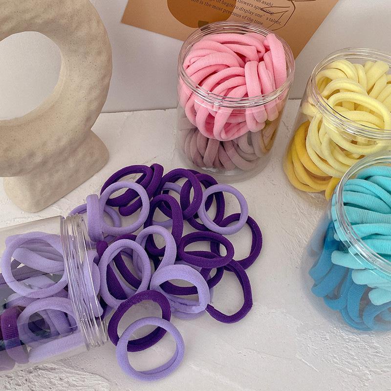 Single random color scrunchie headband cute high stretch durable rubber band tie hair high ponytail non-damage hair traceless hair accessories