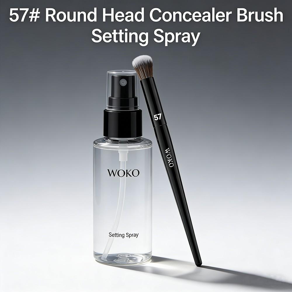 57 Round Head Concealer Makeup Brush, Face Concealer Liquid Blending Brush, Circular Buffing Motions, Blend and Cover Imperfections