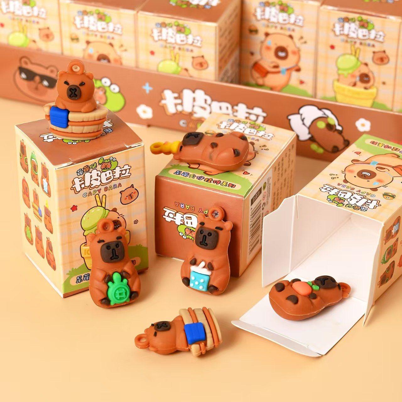 24pcs Capybara Blind Box Gift Set, Surprise Party Gifts, Random Keychains, Keychain Variety, Keychain Surprise Collectibles, Pendants, Versatile Bag Hooks, Hang Hook Utility, Perfect for New Year, Easter, Valentine's Day