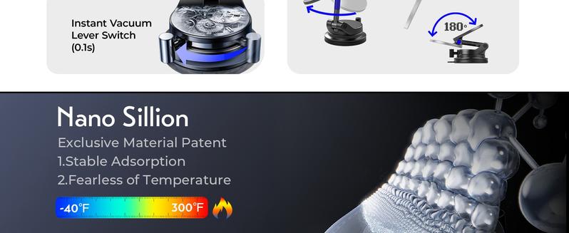 LISEN 15W Magsafe Car Mount Charger，[Lever Lock] Suction Cup Phone Mount,360° Vacuum Magnetic Car Phone Holder Charger Wireless for iPhone 17 Pro Max Air 16-12,Pixel 10,Samsung with MagSafe Case