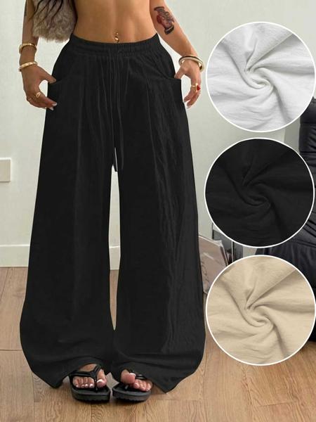 Women's Boho Style Casual Pants, Low Waist Loose-Fitting Design, Comfortable Daily Wear, Perfect for Vacation & Everyday