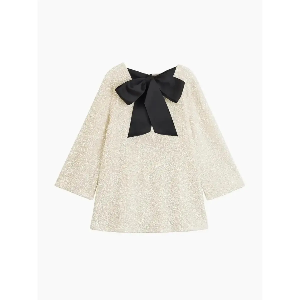 Sequins Velvet Bowknot Mini Dress