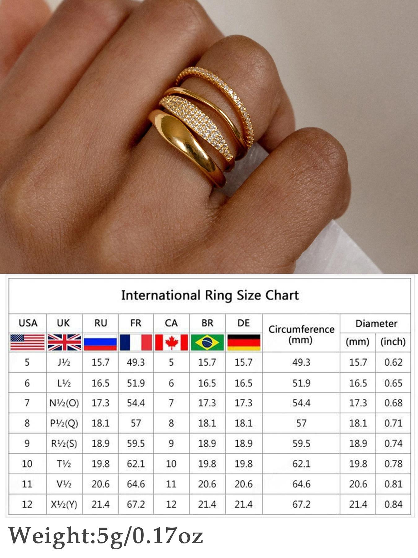 Four-Piece Ring Set, Minimalist Style Stacking Rings, Perfect Gift Choice, Enhance Your Simple Look, Gold Color Rings