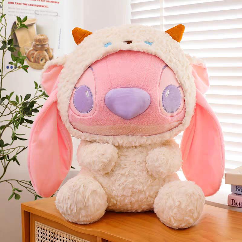 Disney Stitch Series 11-Inch Plush Toy in Cute Animal Costume Panda Koala Lamb Piggy Soft and Huggable Collectible for Kids and Fans Birthdays Holiday Valentine Gifts for Friends Girls