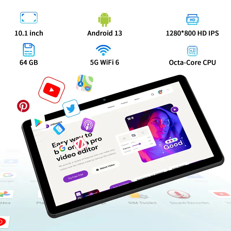 Back To School 10in LCD Touchscreen Tablet with 16GB(4+12) RAM, 64GB ROM, Android15, Portable Bluetooth Keyboard & Mouse Set, for Home Office, Gifts for Him,back to school,back to school haul Back To School 10in LCD Touchscreen Tablet with 16GB(4+12) RAM, 64GB ROM, Android15, Portable Bluetooth Keyboard & Mouse Set, for Home Office, Gifts for Him,back to school,back to school haul