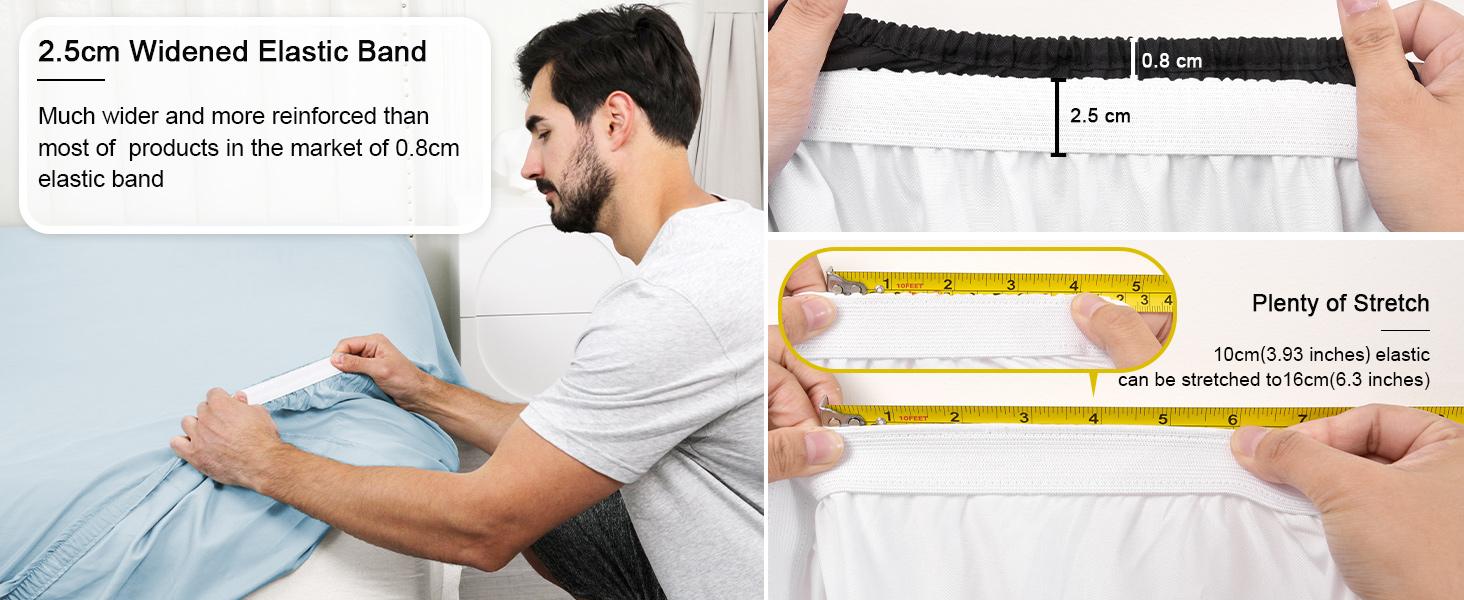 PHF Cooling Fitted Sheet with Deep 16" Pocket, 100% Viscose from Bamboo Sheet, Soft, Breathable, 1 count No Pillowcases