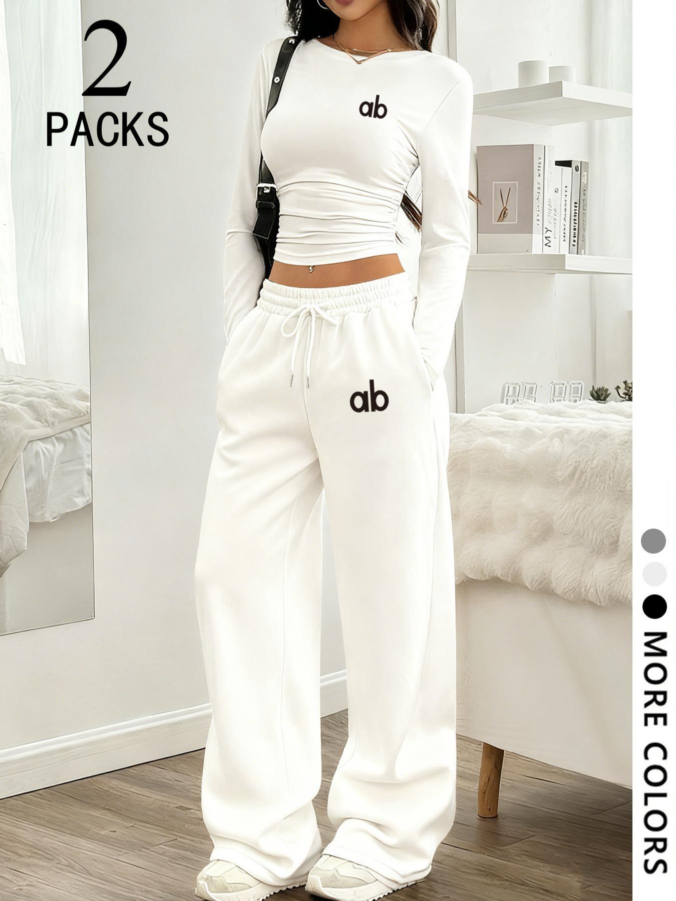 Women's Two-Piece Set, Casual Loose-Fitting Long Sleeve Top & Straight Leg Pants, Comfortable Fabric, Perfect for Daily Wear, Travel, Shopping, Sleep Women's Two-Piece Set, Casual Loose-Fitting Long Sleeve Top & Straight Leg Pants, Comfortable Fabric, Perfect for Daily Wear, Travel, Shopping, Sleep