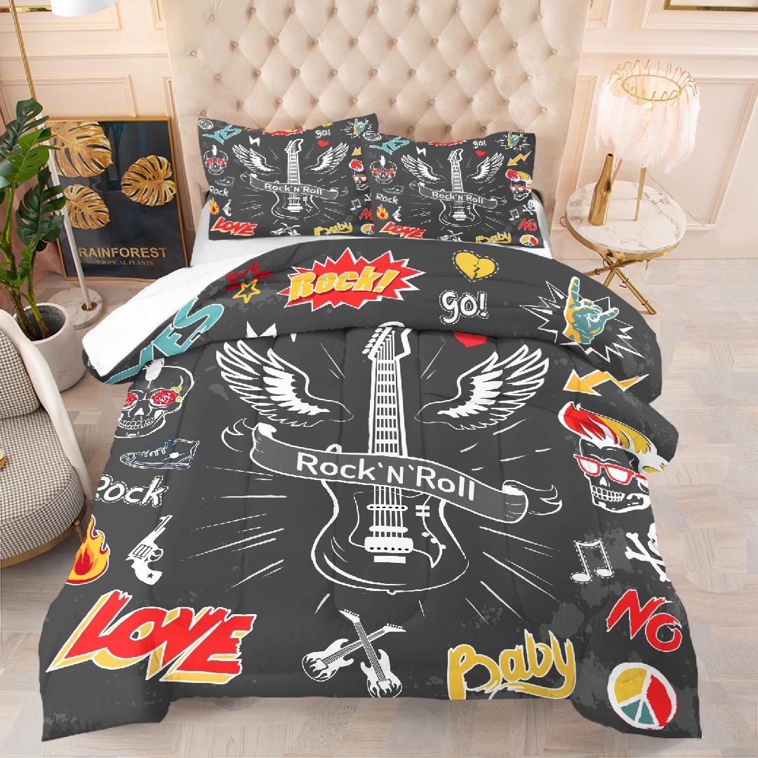 Superstar children's pattern quilt, includes 1 quilt and 1 or 2 coreless pillowcases, suitable for home or dormitory decoration use, perfect moving gift