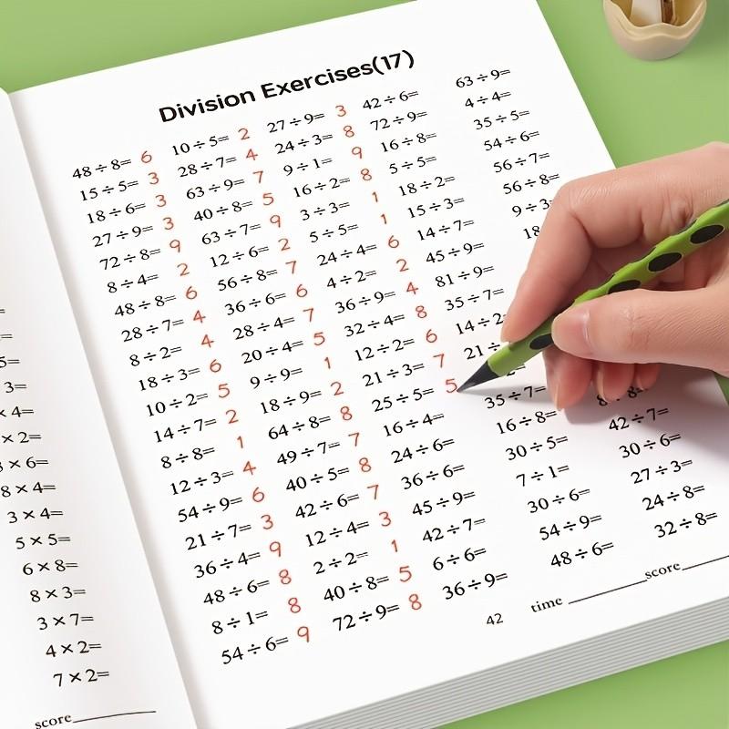 Learning and Education Writing Aids, 48 Pages Multiplication Division Practice Book, Enhance Math Skills, School Supplies, Christmas Gift