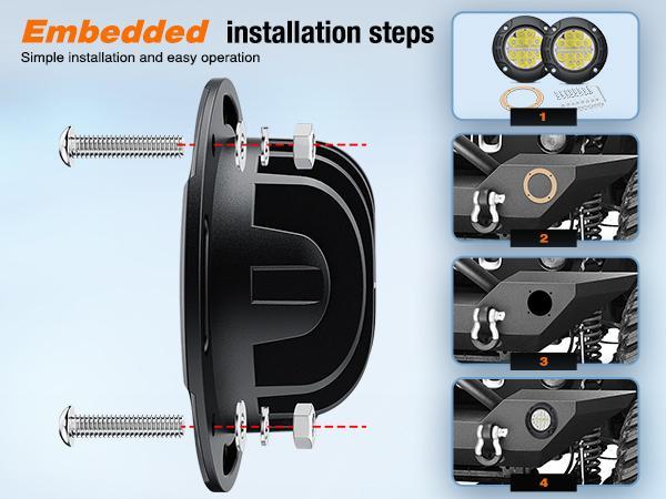 Nilight 2PCS 42W Flush Mount LED Light Pods Upgraded Spot Flood Combo Driving Light LED Work Light Backup Reverse Light Grill Mount Light for Offroad 4x4 Truck SUV cars  dealsforyoudays