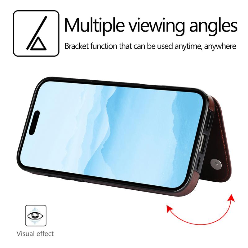 HISTORYOO Card Phone Case For iPhone 17 Pro Max Air 17 16 15 14 13 12 11 Pro Max 16 15 14 Plus/Pro Magnetic Clasp PU-Leather Wallet Card Holder Slot Stand Butterfly Flower Pattern Durable Shockproof Soft TPU Back Cover Rubber Case Autumn Winter Retro Gift