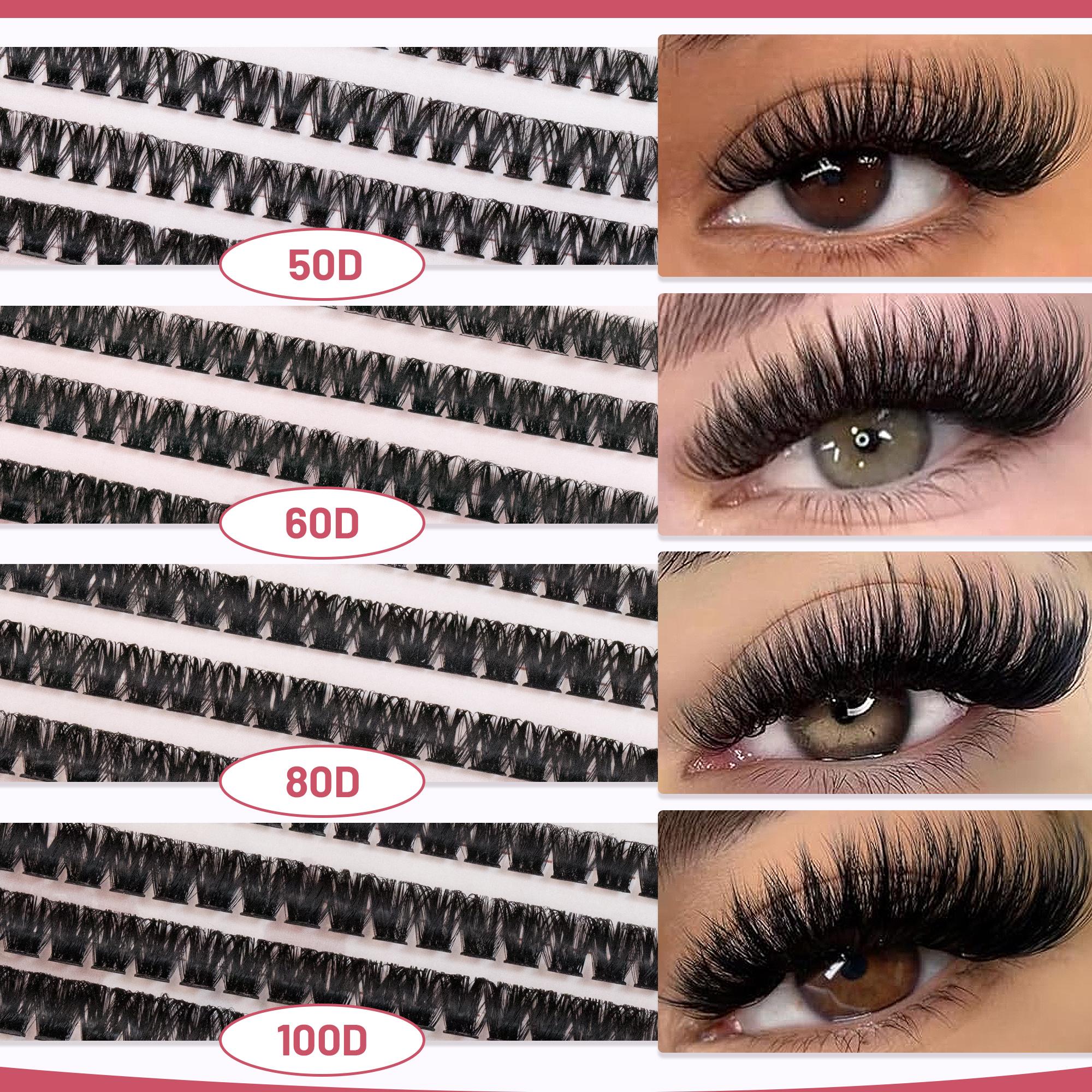 Mixed Length False Eyelashes Kit, 1 Box Natural Look Eyelash Extensions, Self Grafting Curl Eyelashes, DIY Eyelash Extensions, Eye Makeup Enhancement Eyelashes for Women, Eyelashes Clusters Cosmetic, Eyelashes Clusters, Lash Clusters Kit, Curly Lashes