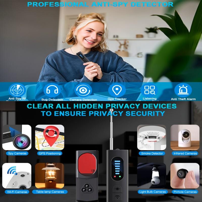 Hidden Camera Detector, GPS Tracker Detector, RF Signal Scanner, Ideal for Office, Travel, Hotel, Car, Find Hidden GPS Trackers