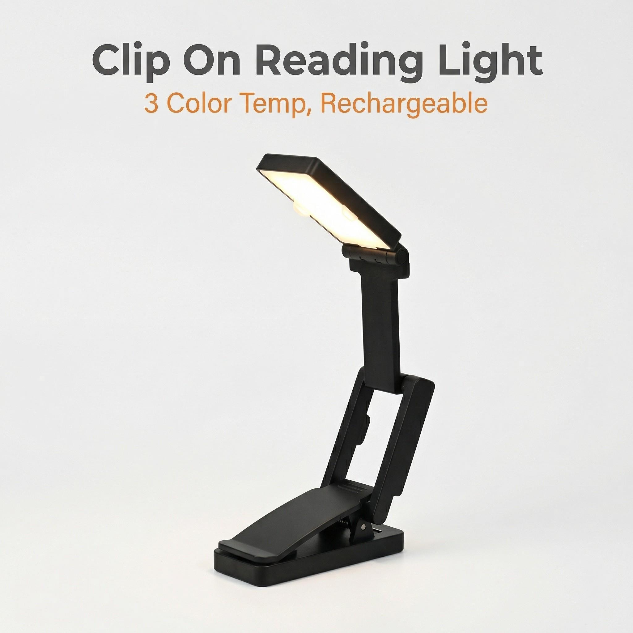 USB multifunctional intelligent reading light, portable reading light, clip on reading light, bedside reading eye protection light, three color temperature, flexible design, rechargeable, long-lasting battery life, suitable for outdoor use