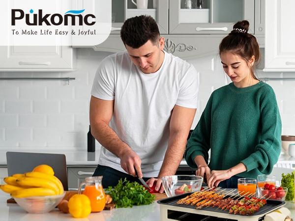 Pukomc Smokeless electric grill (1500W)—non-stick, temp control, dishwasher-safe. Perfect for Korean BBQ, steaks, hot dogs & indoor use! Pukomc Smokeless electric grill (1500W)—non-stick, temp control, dishwasher-safe. Perfect for Korean BBQ, steaks, hot dogs & indoor use!