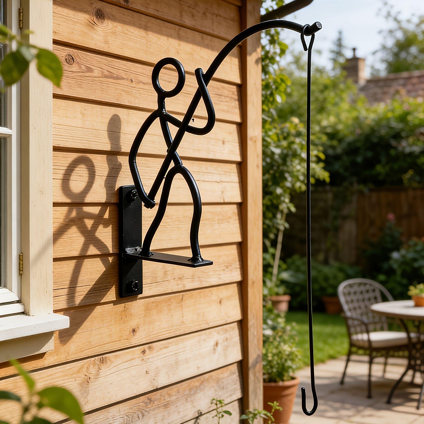 Outdoor Wall Flower Pot Hook, Balcony Plant Hanging Rack, Fishing Hanger, Wall Mount Hook for Outdoor Use, Durable and Stylish Design