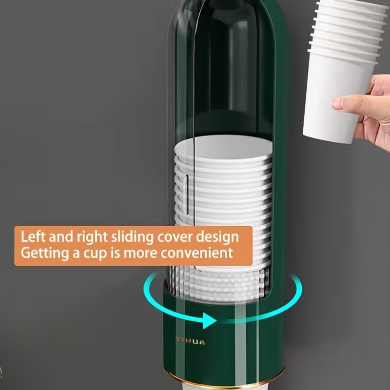 Double Color Plastic Cup with Transparent Lid, Space Saving Stackable Design, Durable Disposable Water Cup, Bathroom Kitchen Office Accessories, Plastic Clear Cups