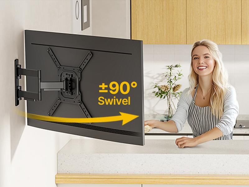 MonTek Full Motion TV Wall Mount for 13–95 Inch Flat & Curved TVs and Monitors, Swivel & Tilt Articulating Bracket, Max VESA 400x400mm, Holds up to 110 lbs, Perfect Center Design Adjustable Black MonTek Full Motion TV Wall Mount for 13–95 Inch Flat & Curved TVs and Monitors, Swivel & Tilt Articulating Bracket, Max VESA 400x400mm, Holds up to 110 lbs, Perfect Center Design Adjustable Black