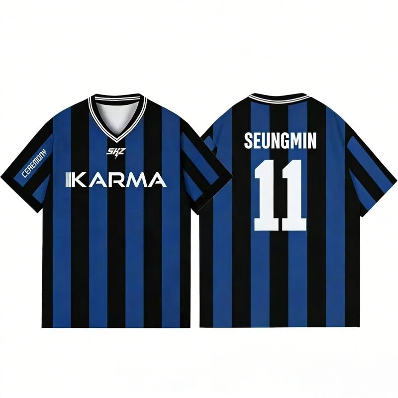 2026 KPOP Stay KARMA Album Fans Support Shirts FELIX BANGCHAN HYUNJIN Clothes Short Sleeve Tops Beachwear Surfing Suit Wetsuit