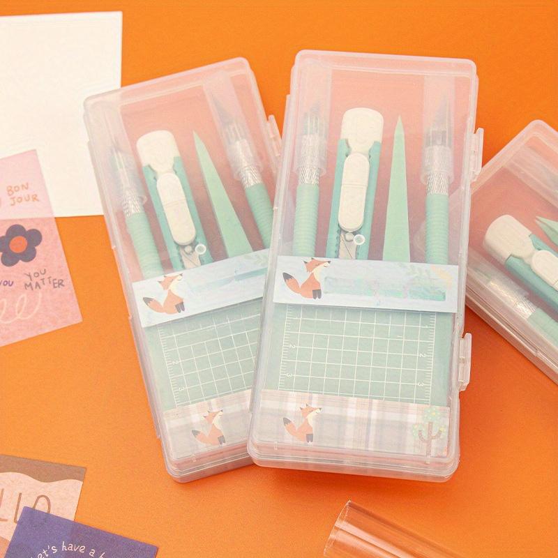 Complete DIY Art Scrapbooking Kit with Scrapbook Materials, Non-Expandable Handle, Pens, Carving Knives, Tweezers & Cutting Mats for Everyday Office Use