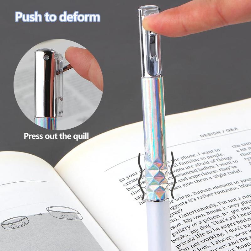 0.5mm Geometric Design Gel Ink Pen (3counts), Creative Deformation Writing Pen, Smooth Writing Pen for Home School and Office, Stationery Supplies, Aesthetic Pens