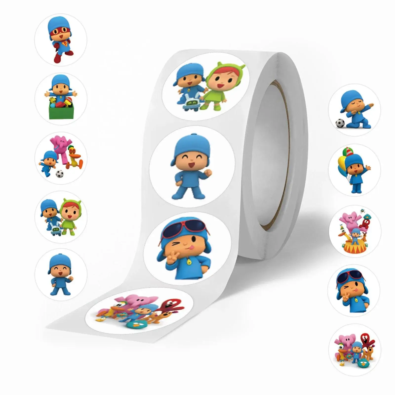 500pcs Cartoon Pocoyo Handbook Decoration DIY Notebook Stationery Seal Sticker