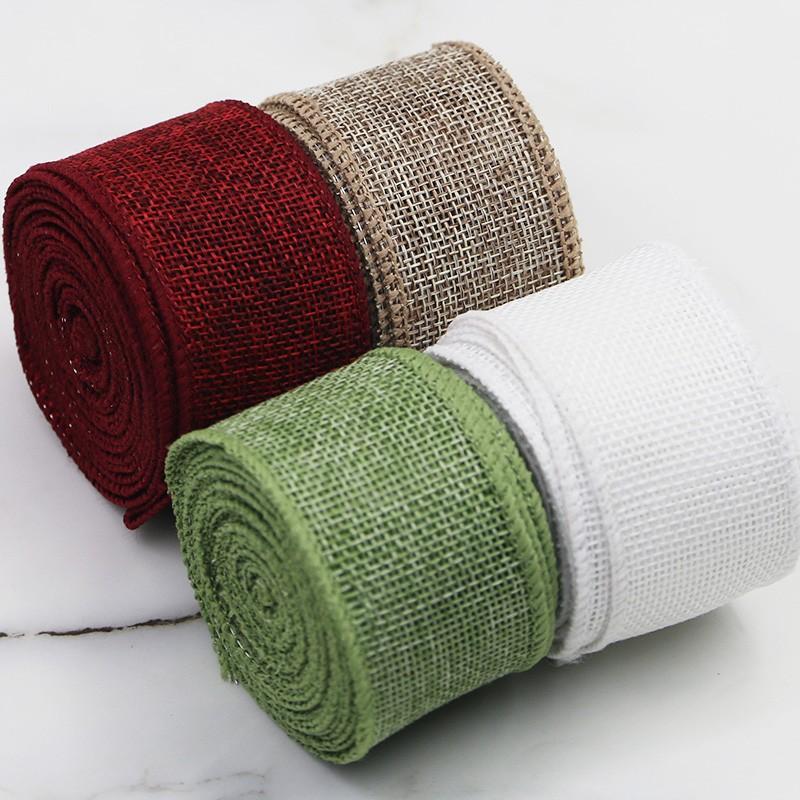 Hemp Ribbon for Large Bows and Wreaths, Imitation Hemp Ribbon, 4cm Width, 5m Length, Perfect for Christmas Tree Decor, Gift Wrapping, Tie Bands