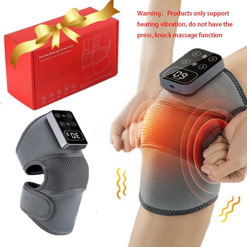 Heated Vibration Knee Pad, 1 Count 5 Level Knee Heating Massager Wrap, Knee Elbow Massage Relaxation Tool for Women & Men, USB Rechargeable Massagers