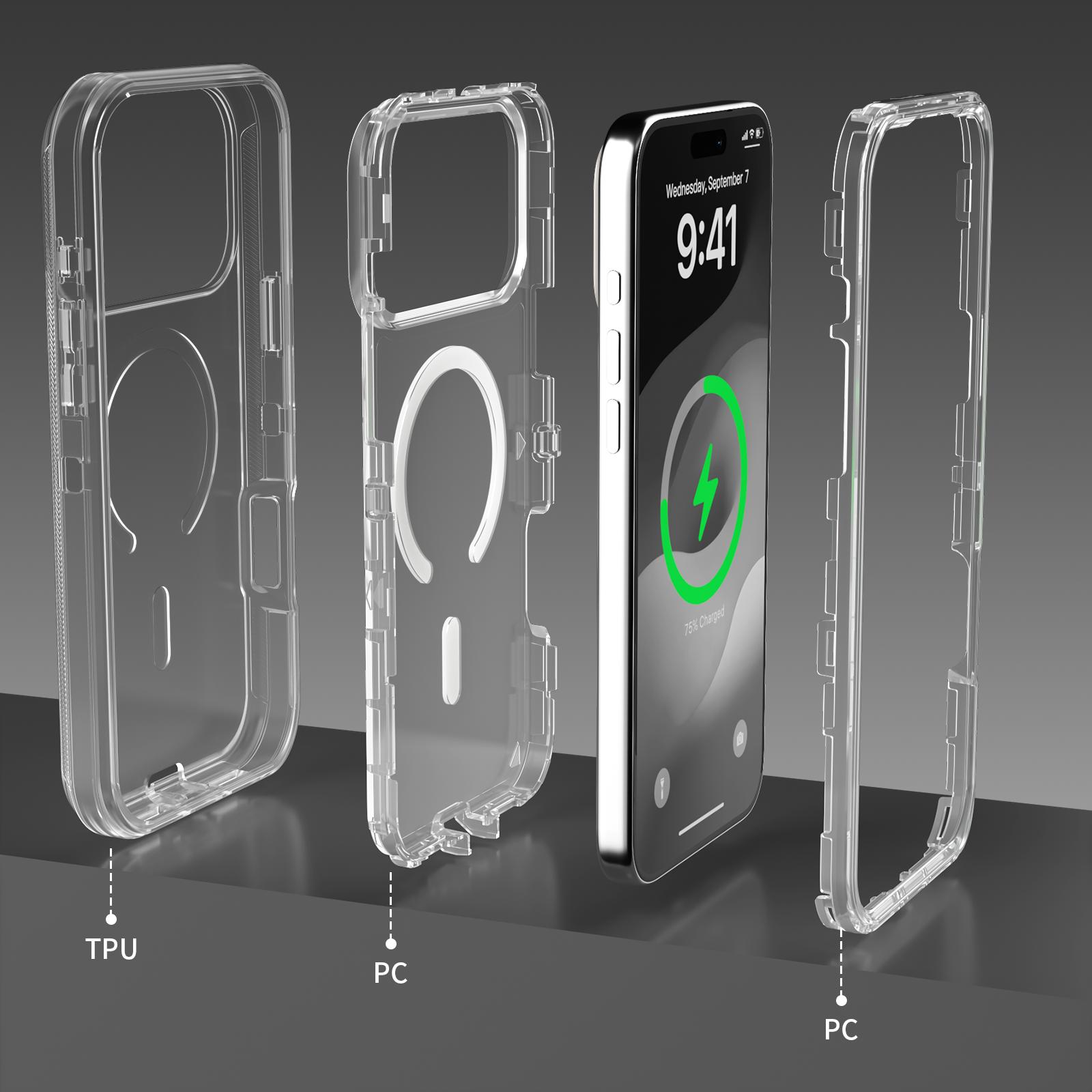 Magnetic Phone Case for iPhone 17 Pro Max 16/15/14/13 , MagSafe Compatible Heavy Duty Shockproof Protection,Dual Layer Transparent Magnetic Phone Case for Woman man, christmas phone cases