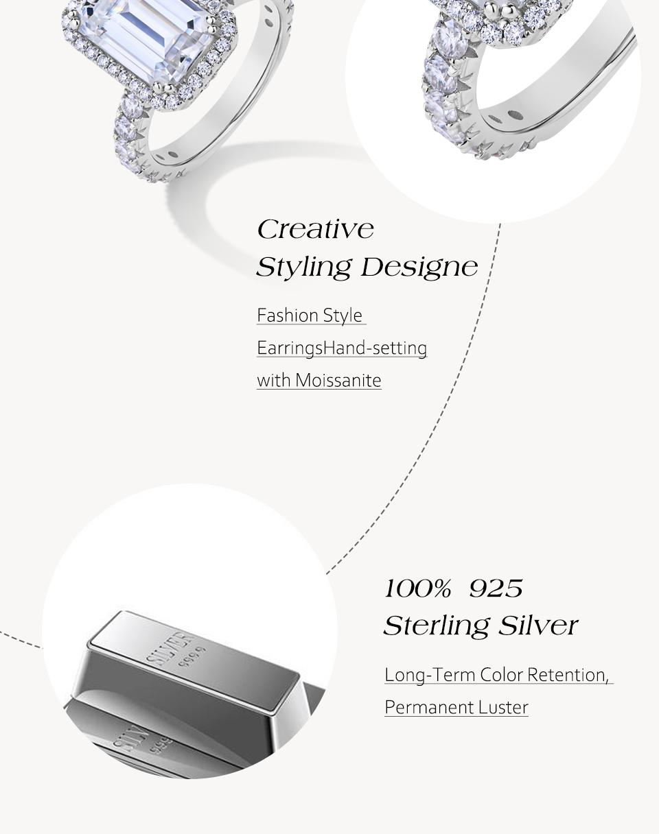 12*8mm D VVS1 Color Synthetic Moissanite Ring for Women Engagement Wedding Party Fine Jewelry Gift R176