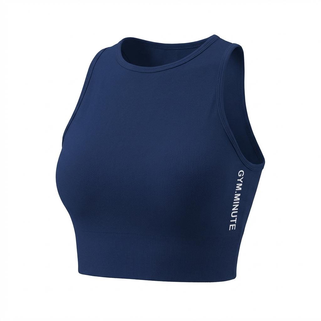 Women's Solid Color Crop Sports Tank Top, Breathable Moisture Wicking Quick Drying Sports Top, Ladies Sportswear for Indoor Outdoor Wear, Gym Performance Top