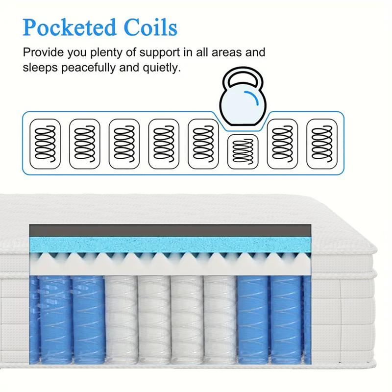 【MYDao】8/10/12 Inch Twin, Full, Queen, King Mattress Memory Foam And Spring, Hybrid MattressMedium Firmness, Lumbar Support, For Home Rooms Hotels, Boxed Halloween ChristmasGift Furniture Ergonomic mattress queen size mattress