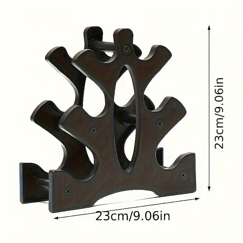 Black ABS three-layer dumbbell rack, suitable for finishing weight at home and gym, compact A design, can place six dumbbells on each side, strength workout equipment, exercise workout equipment, Fitness Training Equipment