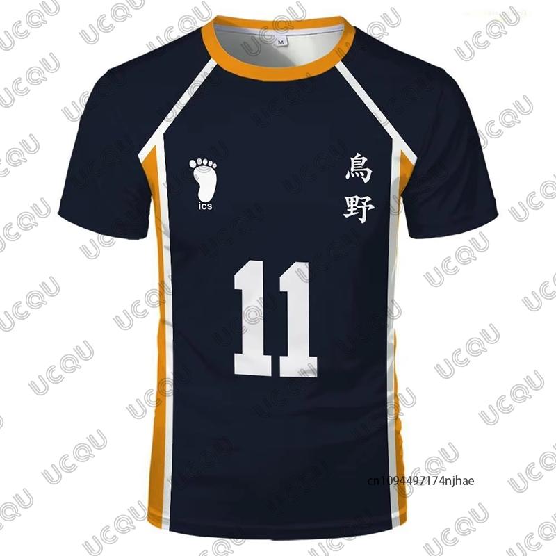 Anime Haikyuu Role Play Jersey Men's Tshirt Karasuno High School Volleyball Club Hinata Shoyo Kageyama Sports Tee Kids/Adult Top