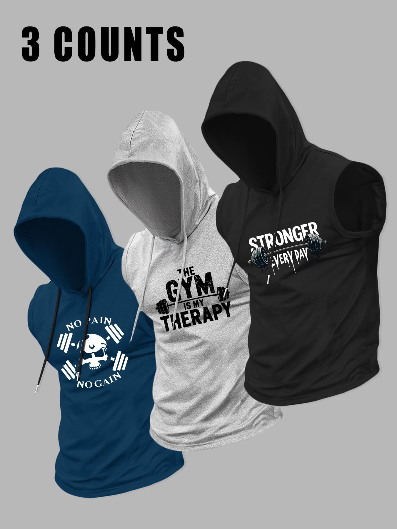 Men's Gym Workout Sleeveless Hooded Tank Top, Muscle Fit Bodybuilding Training Vest, Sleeveless Gym Tops, Sleeveless Hoodie for Weightlifting Gym Daily Wear #springsaledeals2026 #summeroutfits #menfashion #gymwear